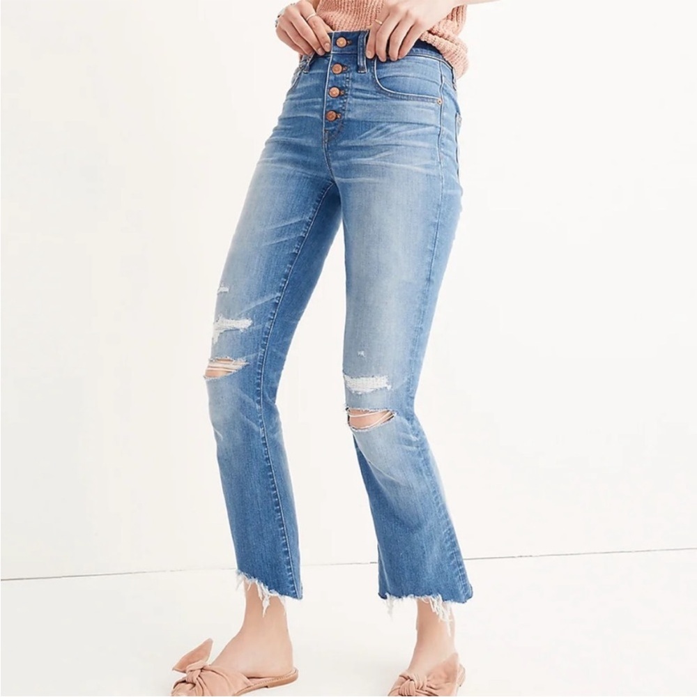 Madewell Cali Demi-Boot Jeans in Bronson Wash: Button-Front Edition Size 24